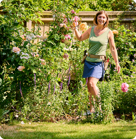 Gardener working in a garden